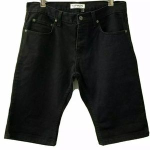 Top Man Black Demin Shorts
